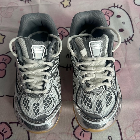 Bottega Veneta Silver Orbit Breathable Mesh Men's Sneakers - Picture 3 of 6